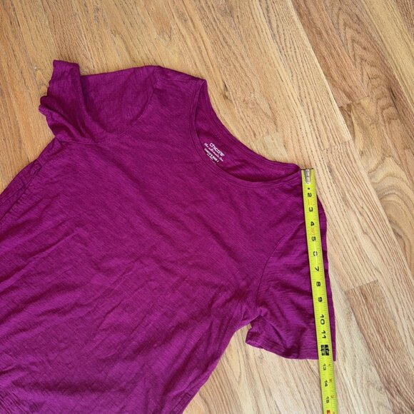 Chico's Women's Ultimate Tee Short Sleeve Coral Size: 2 US: Large fuchsia - Picture 11 of 13